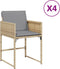 vidaXL - Tuinstoelen - 4 - st - met - kussens - poly - rattan - gemengd - beige