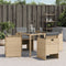 vidaXL - Tuinstoelen - 4 - st - met - kussens - poly - rattan - gemengd - beige