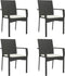 vidaXL - Tuinstoelen - 4 - st - met - kussens - poly - rattan - zwart