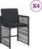 vidaXL - Tuinstoelen - 4 - st - met - kussens - poly - rattan - zwart
