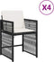 vidaXL - Tuinstoelen - 4 - st - met - kussens - poly - rattan - zwart