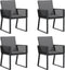 vidaXL - Tuinstoelen - 4 - st - met - kussens - poly - rattan - zwart