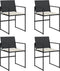 vidaXL - Tuinstoelen - 4 - st - met - kussens - poly - rattan - zwart