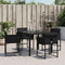 vidaXL - Tuinstoelen - 4 - st - met - kussens - poly - rattan - zwart
