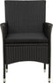 vidaXL - Tuinstoelen - 4 - st - met - kussens - poly - rattan - zwart
