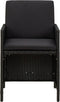 vidaXL - Tuinstoelen - 4 - st - met - kussens - poly - rattan - zwart