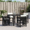 vidaXL - Tuinstoelen - 4 - st - met - kussens - poly - rattan - zwart