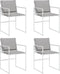 vidaXL - Tuinstoelen - 4 - st - met - kussens - staal - en - textileen - wit
