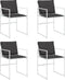 vidaXL - Tuinstoelen - 4 - st - met - kussens - staal - en - textileen - wit