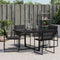 vidaXL - Tuinstoelen - 4 - st - met - kussens - staal - en - textileen - zwart