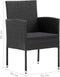 vidaXL - Tuinstoelen - 4 - st - met - zwarte - kussens - poly - rattan - zwart