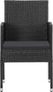 vidaXL - Tuinstoelen - 4 - st - met - zwarte - kussens - poly - rattan - zwart