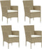 vidaXL - Tuinstoelen - 4 - st - poly - rattan - beige