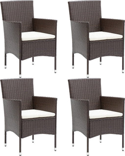 vidaXL - Tuinstoelen - 4 - st - poly - rattan - bruin