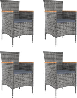 vidaXL - Tuinstoelen - 4 - st - poly - rattan - grijs