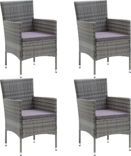 vidaXL - Tuinstoelen - 4 - st - poly - rattan - grijs