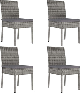 vidaXL - Tuinstoelen - 4 - st - poly - rattan - grijs