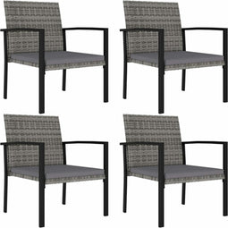 vidaXL - Tuinstoelen - 4 - st - poly - rattan - grijs