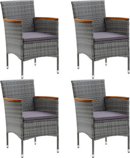 vidaXL - Tuinstoelen - 4 - st - poly - rattan - grijs