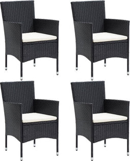 vidaXL - Tuinstoelen - 4 - st - poly - rattan - zwart