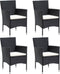 vidaXL - Tuinstoelen - 4 - st - poly - rattan - zwart