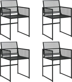 vidaXL - Tuinstoelen - 4 - st - poly - rattan - zwart