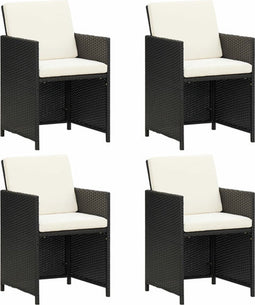 vidaXL - Tuinstoelen - 4 - st - poly - rattan - zwart