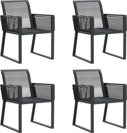 vidaXL - Tuinstoelen - 4 - st - poly - rattan - zwart