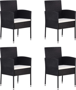 vidaXL - Tuinstoelen - 4 - st - poly - rattan - zwart