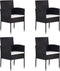 vidaXL - Tuinstoelen - 4 - st - poly - rattan - zwart