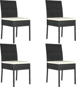 vidaXL - Tuinstoelen - 4 - st - poly - rattan - zwart