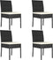 vidaXL - Tuinstoelen - 4 - st - poly - rattan - zwart