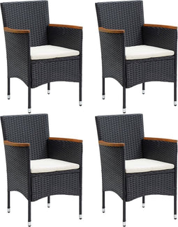 vidaXL - Tuinstoelen - 4 - st - poly - rattan - zwart