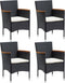 vidaXL - Tuinstoelen - 4 - st - poly - rattan - zwart