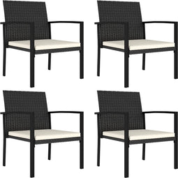 vidaXL - Tuinstoelen - 4 - st - poly - rattan - zwart