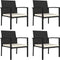 vidaXL - Tuinstoelen - 4 - st - poly - rattan - zwart