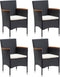 vidaXL - Tuinstoelen - 4 - st - poly - rattan - zwart
