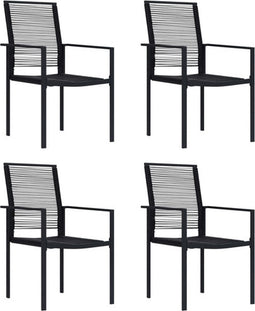 vidaXL - Tuinstoelen - 4 - st - PVC-rattan - zwart