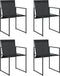 vidaXL - Tuinstoelen - 4 - st - staal - en - textileen - zwart