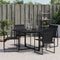vidaXL - Tuinstoelen - 4 - st - staal - en - textileen - zwart