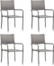 vidaXL - Tuinstoelen - 4 - st - stapelbaar - poly - rattan - grijs