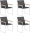 vidaXL - Tuinstoelen - 4 - st - textileen - en - roestvrij - staal - grijs