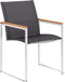 vidaXL - Tuinstoelen - 4 - st - textileen - en - roestvrij - staal - grijs