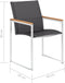 vidaXL - Tuinstoelen - 4 - st - textileen - en - roestvrij - staal - grijs