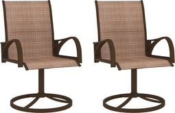 vidaXL - Tuinstoelen - draaibaar - 2 - st - textileen - en - staal - bruin
