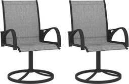 vidaXL - Tuinstoelen - draaibaar - 2 - st - textileen - en - staal - grijs