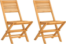 vidaXL - Tuinstoelen - inklapbaar - 2 - st - 47x62x90 - cm - massief - teakhout