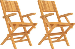 vidaXL - Tuinstoelen - inklapbaar - 2 - st - 55x61x90 - cm - massief - teakhout
