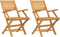 vidaXL - Tuinstoelen - inklapbaar - 2 - st - 55x62x90 - cm - massief - teakhout