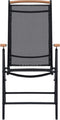 vidaXL - Tuinstoelen - inklapbaar - 2 - st - aluminium - en - textileen - zwart